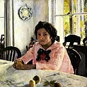 900 Картин самых известных русских художников - СЕРОВ Валентин - Девочка с персиками