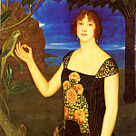 Viladrich Miguel A Portrait Of A Lady With a Parakeet, Мигель Виладрич
