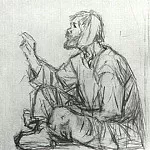 Simpleton, seated on the ground, Vasily Ivanovich Surikov