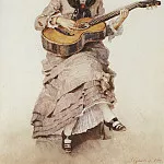 With guitar. Portrait of Princess S. Kropotkin, Vasily Ivanovich Surikov