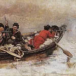 Cossacks in the boat, Vasily Ivanovich Surikov