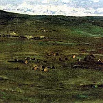 herd of horses in the Baraba steppe, Vasily Ivanovich Surikov