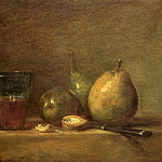 Pears, walnuts and a glass of wine, Jean Baptiste Siméon Chardin