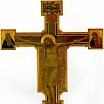 Лувр (Париж) - МАСТЕРСКАЯ ДЖОТТО - Распятие с Богоматерью, св. Иоанном Евангелистом и пеликаном на верхнем конце креста