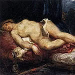 Ferdinand Victor Eugène Delacroix - Odalisque Reclining on a Divan