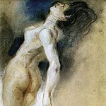 Ferdinand Victor Eugène Delacroix - Female Nude Killed from Behind
