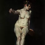 Ferdinand Victor Eugène Delacroix - Seated Nude (Mademoiselle Rose)