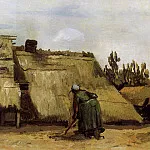 A Peasant Woman Digging in Front of Her Cottage, Vincent van Gogh