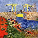The Langlois Bridge at Arles with Women Washing, Vincent van Gogh