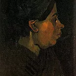 Head of a Peasant Woman with Dark Cap, Vincent van Gogh