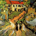 Street and Steps in Auvers with Two Figures, Vincent van Gogh