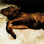 New-Born Calf Lying on Straw, Vincent van Gogh