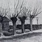 Small House on a Road with Pollard Willows, Vincent van Gogh