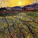 Wheat Field with Rising Sun, Vincent van Gogh