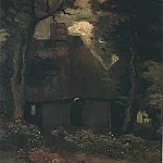 Cottage with Trees and Peasant Woman, Vincent van Gogh