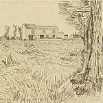 Farmhouse in a Wheat Field, Vincent van Gogh