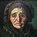 Head of a Peasant Woman with a Greenish Lace Cap, Vincent van Gogh