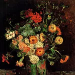 Vase with Zinnias and Geraniums, Vincent van Gogh