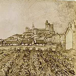 View of Saintes-Maries with Church and Ramparts, Vincent van Gogh