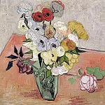 Japanese Vase with Roses and Anemones, Vincent van Gogh
