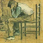 Peasant Sitting by the Fireplace, Vincent van Gogh