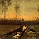 Landscape at Dusk, Vincent van Gogh