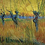 Pollard Willows With Setting Sun, Vincent van Gogh