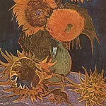 Vase with Five Sunflowers, Vincent van Gogh
