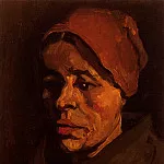 Head of a Peasant Woman with Brownish Cap, Vincent van Gogh
