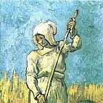 Peasant Woman with a Rake , Vincent van Gogh