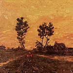 Landscape at Sunset, Vincent van Gogh