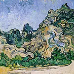 Mountains at Saint-Remy with Cottage, Vincent van Gogh
