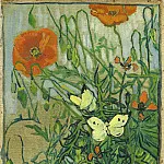 Poppies and Butterflies, Vincent van Gogh