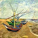 Fishing Boats on the Beach at Saintes-Maries, Vincent van Gogh