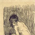 Nude Woman Squatting over a Basin, Vincent van Gogh