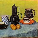 Still Life – Blue Enamel Coffeepot, Earthenware and Fruit, Vincent van Gogh