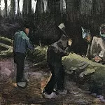 Four Men Cutting Wood, Vincent van Gogh