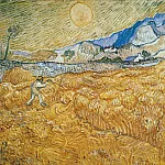 Wheat Fields with Reaper at Sunrise, Vincent van Gogh