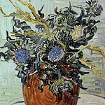 Vase with Flower and Thistles, Vincent van Gogh