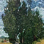 Cypresses with Two Female Figures, Vincent van Gogh