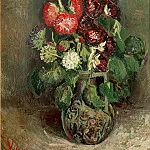 Vase with Hollyhocks, Vincent van Gogh