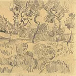 Trees in the Garden of the Asylum, Vincent van Gogh
