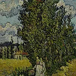 Cypresses and Two Women, Vincent van Gogh