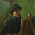 Self-Portrait with Felt Hat at the Easel, Vincent van Gogh