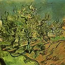 Landscape with Three Trees and a House , Vincent van Gogh