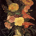 Vase with Asters, Salvia and Other Flowers, Vincent van Gogh