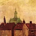 Old Houses with the New Church in The Hague, Vincent van Gogh