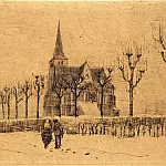 Landscape with a Church, Vincent van Gogh