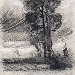Landscape in Stormy Weather, Vincent van Gogh