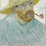 Self-Portrait with Pipe and Straw Hat, Vincent van Gogh